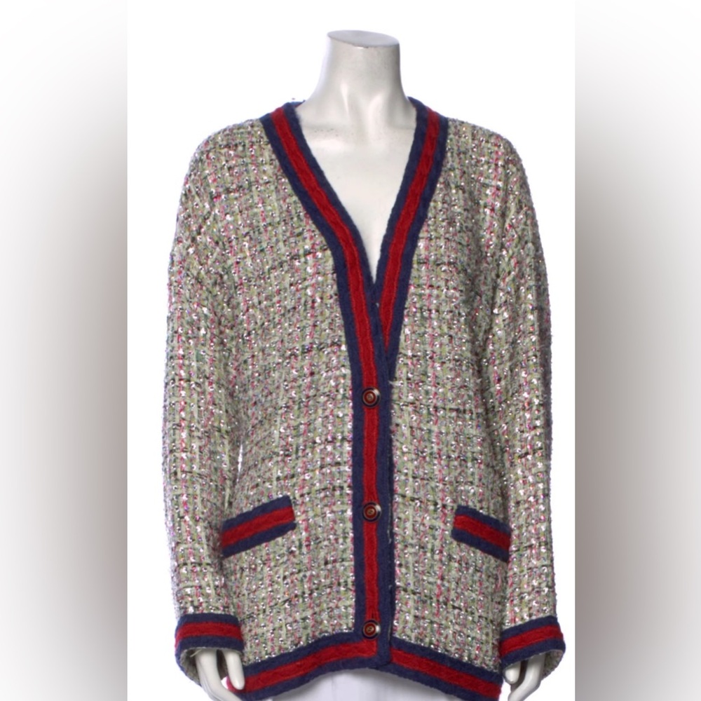 Gucci Rhinestone Tweed Cardiga - Picture 3 of 9